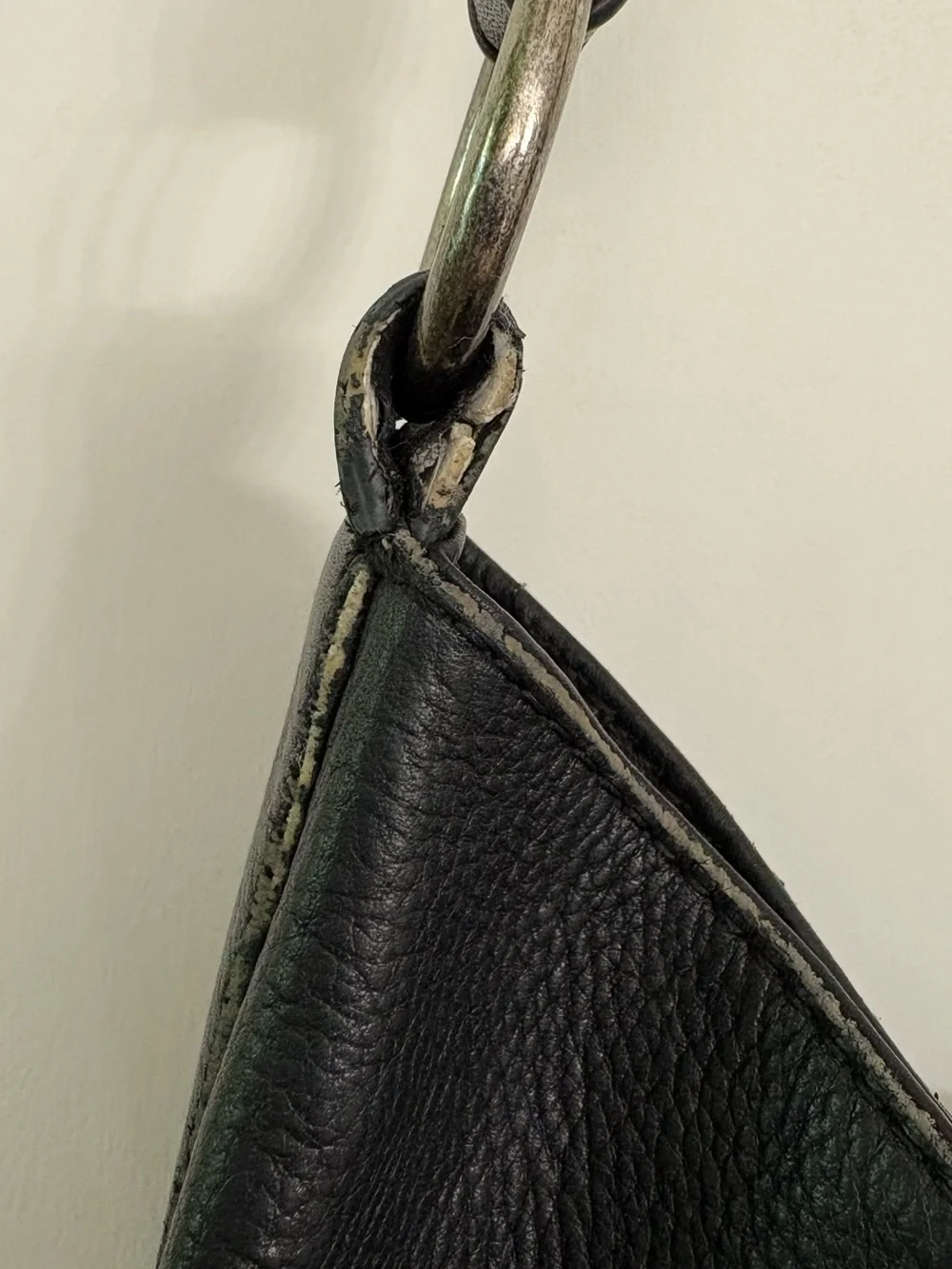 FRYE Black Pebbled Leather Campus Hobo Shoulder Bag Satchel
